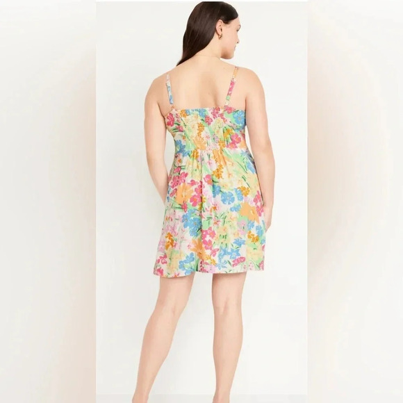 Old Navy Pink/Orange Floral Fit & Flare Cami Mini Dress - Picture 5 of 9